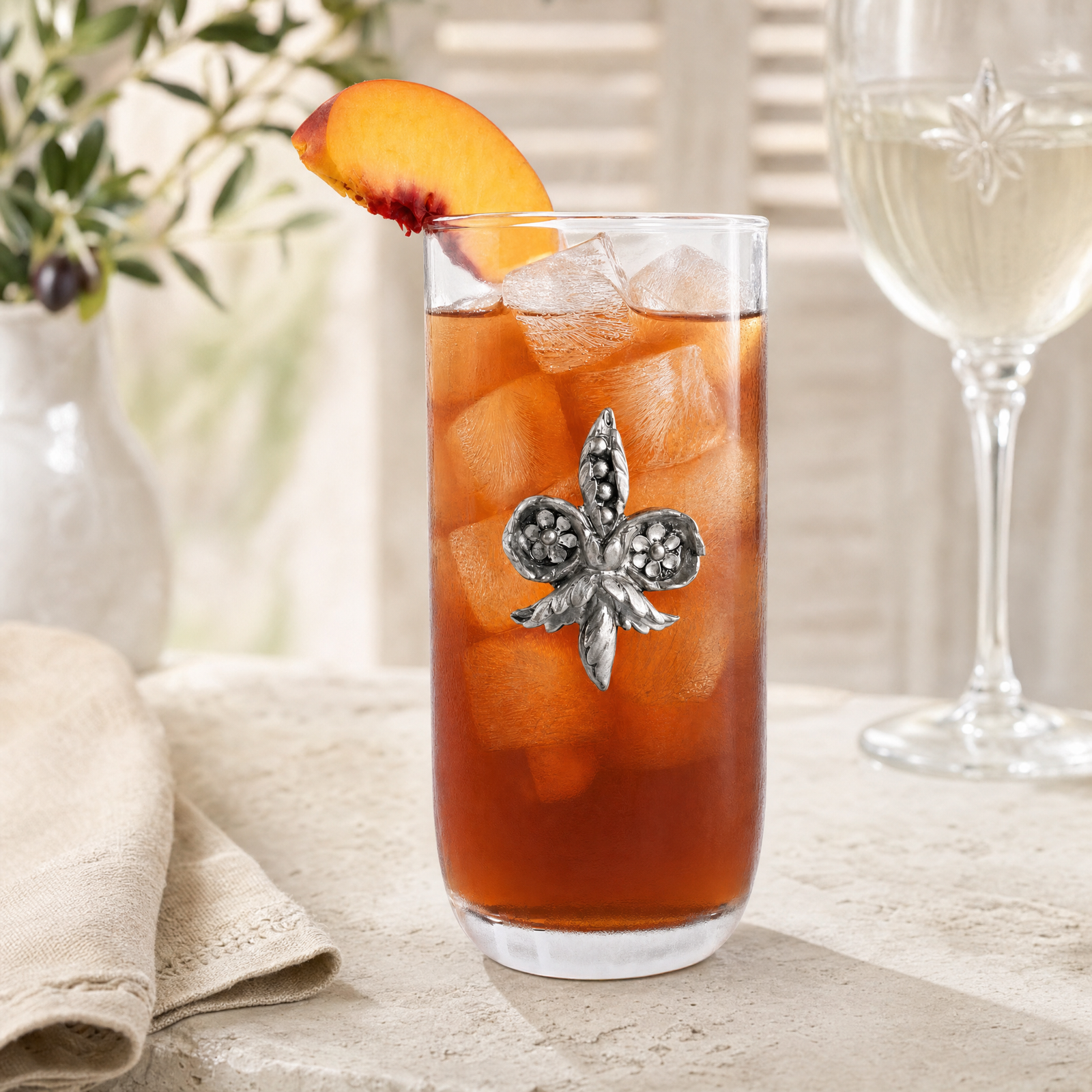 Fleur De Lis Ice Tea Glass 1
