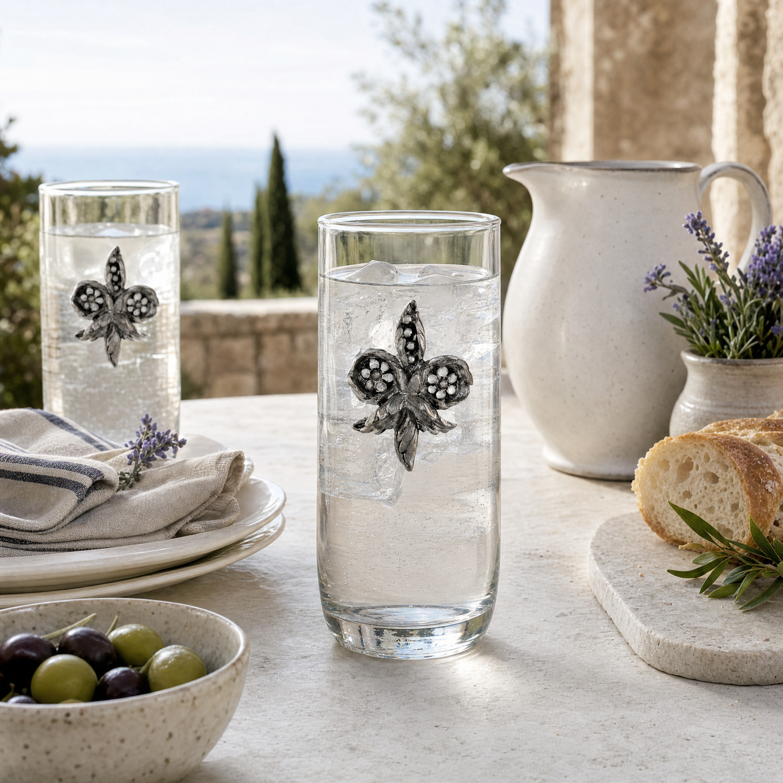 Fleur De Lis Ice Tea Glass 6