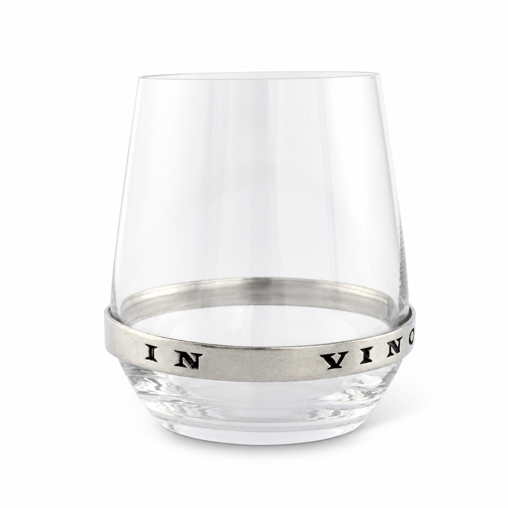In Vino Veritas Stemless Red Wine Glass 1