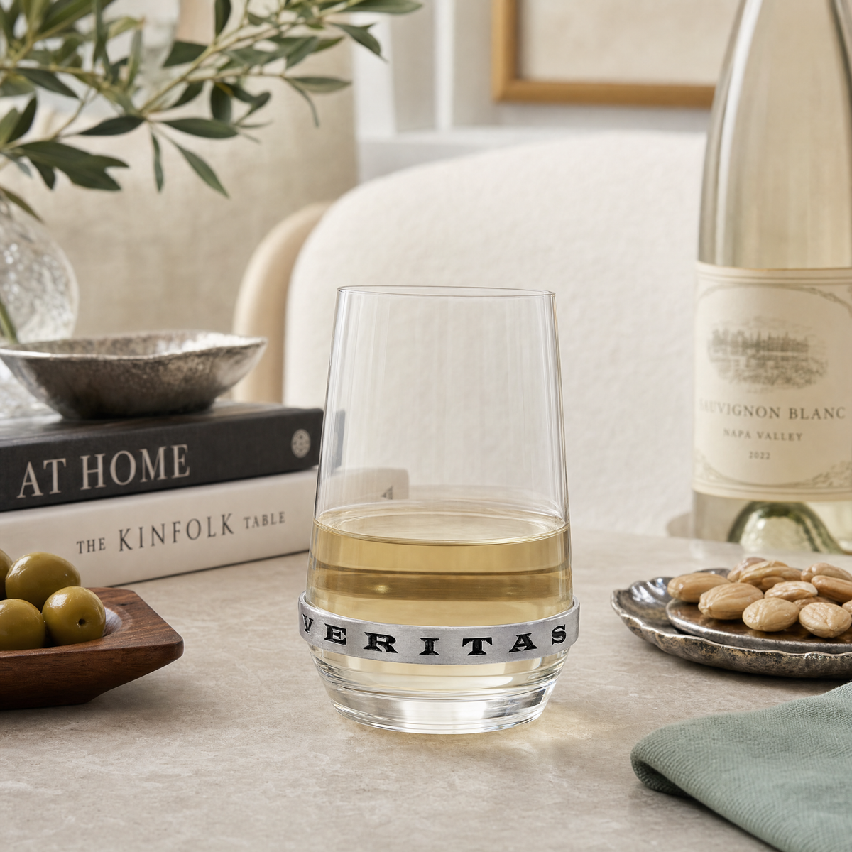 In Vino Veritas Stemless White Wine Glass 4
