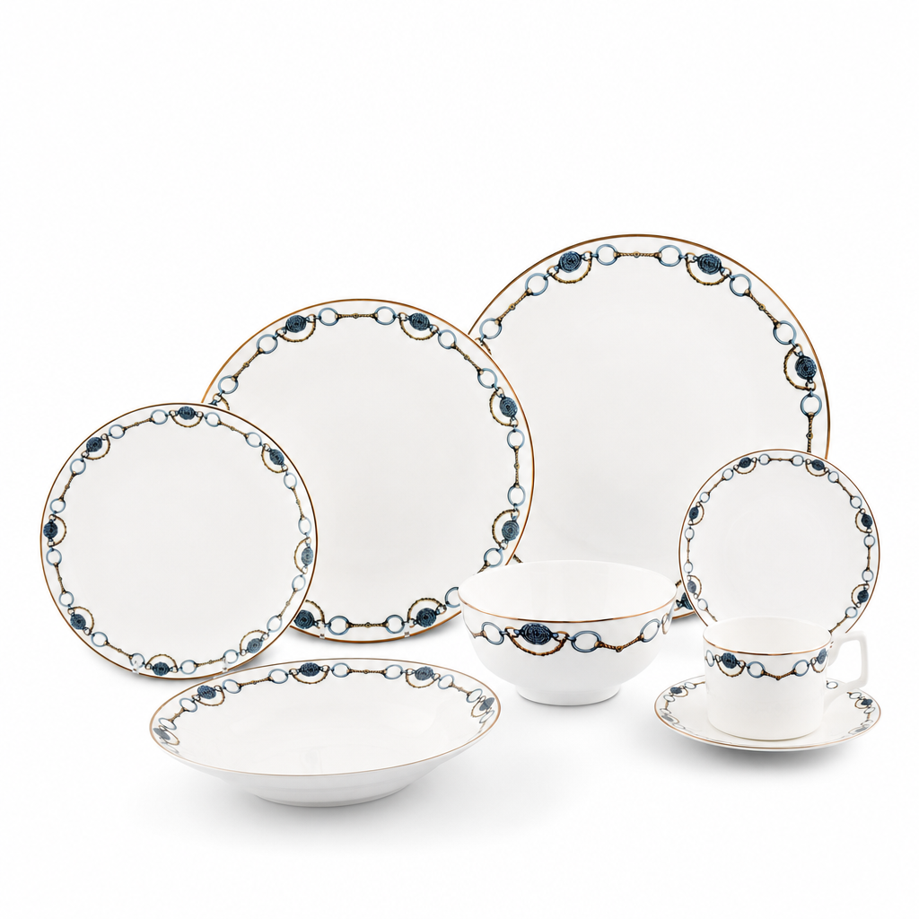 Bone China Amarillo Dinnerware 2 Person, 4 piece Set 1