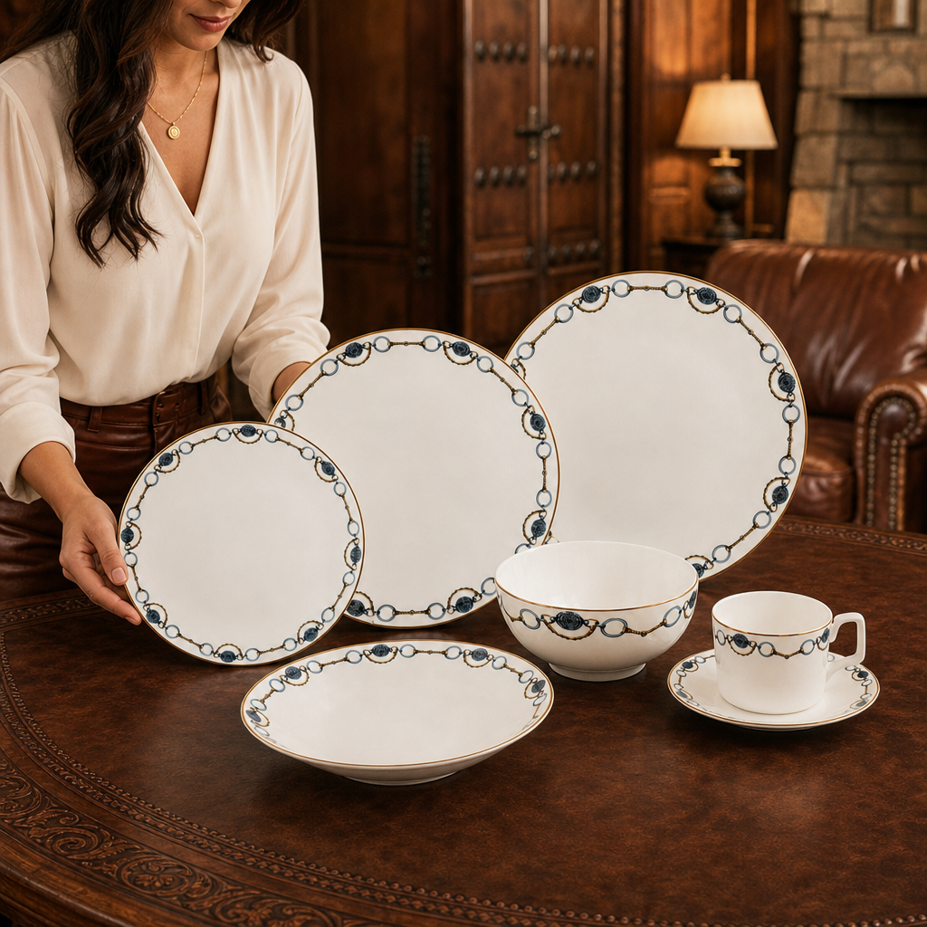 Bone China Amarillo Dinnerware 2 Person, 4 piece Set 3