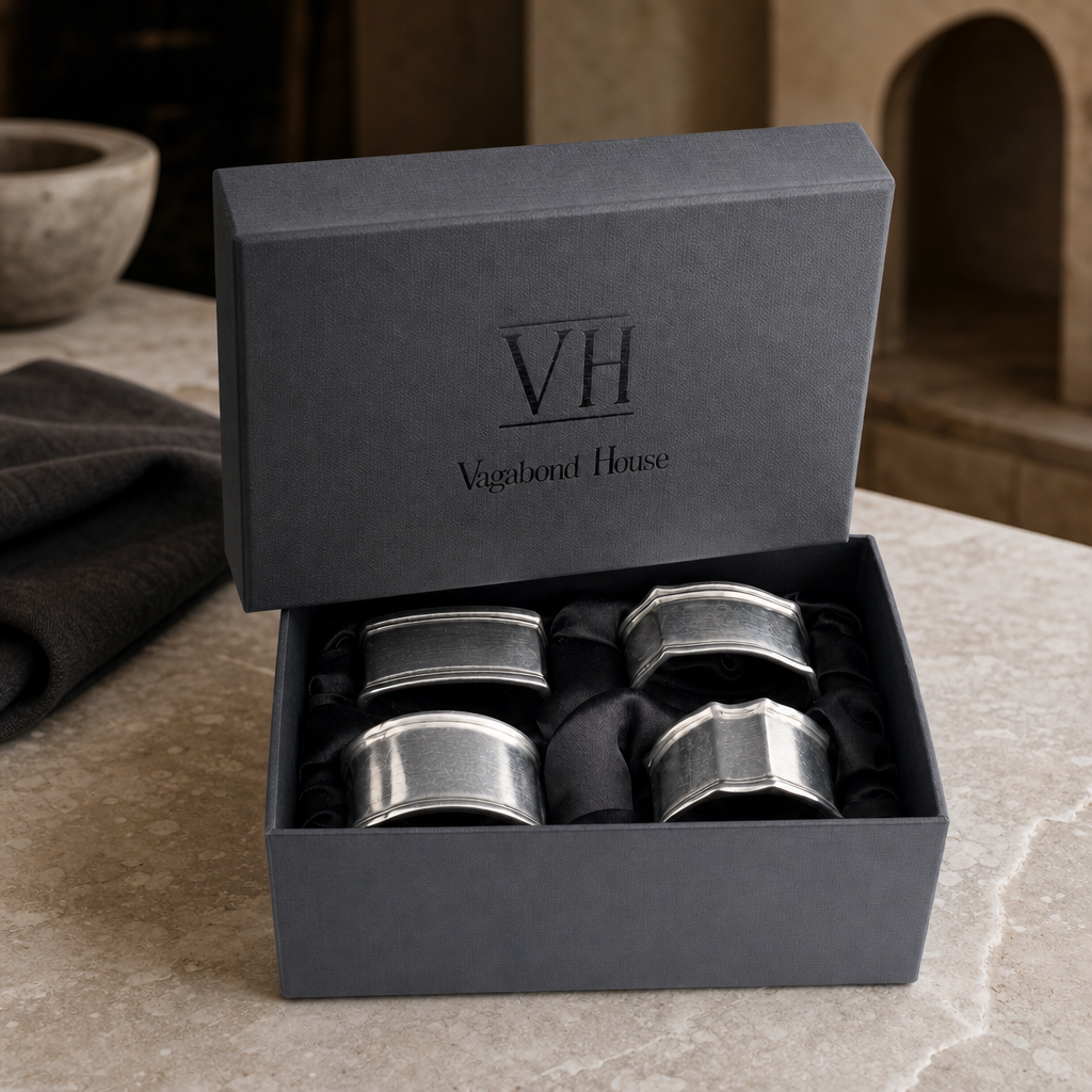 Pewter Classic Napkin Ring Set (4) 3