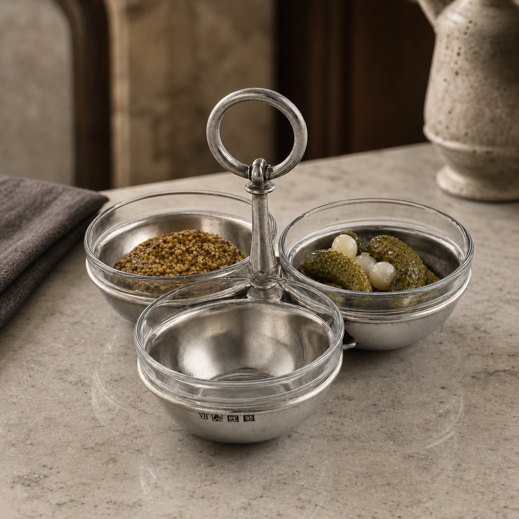Pewter Condiment Trio 3