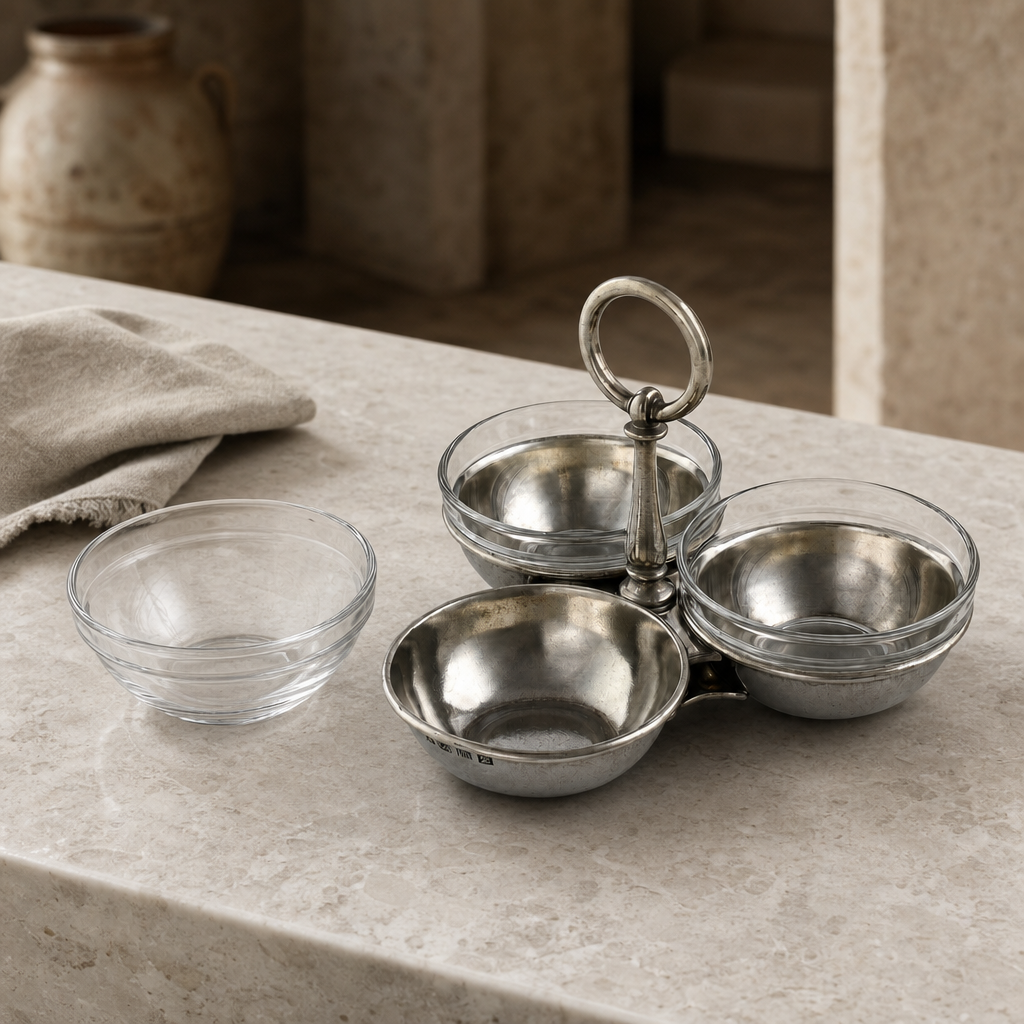 Pewter Condiment Trio 4