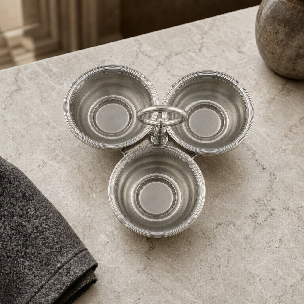 Pewter Condiment Trio 5