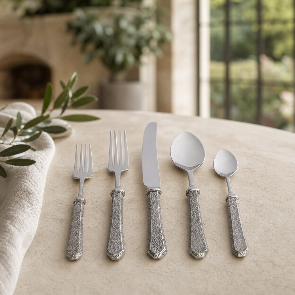 Hammered Flatware Set 4