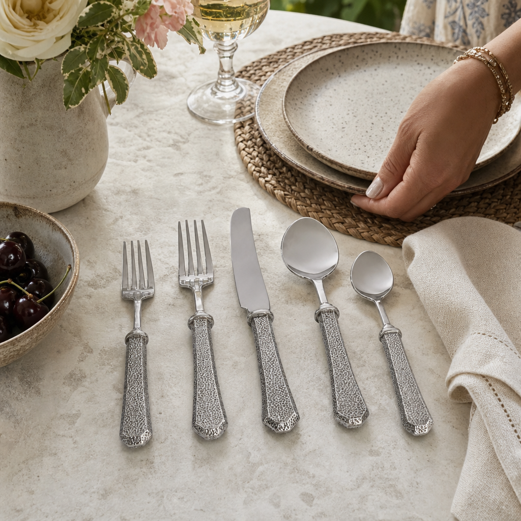 Hammered Flatware Set 7