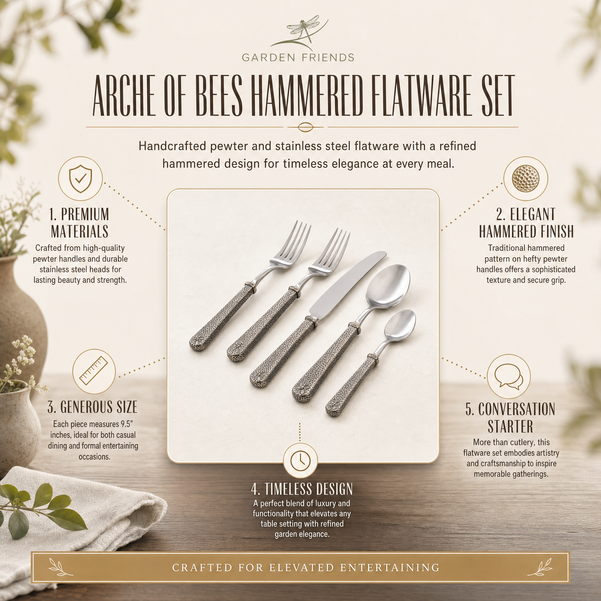 Hammered Flatware Set 9
