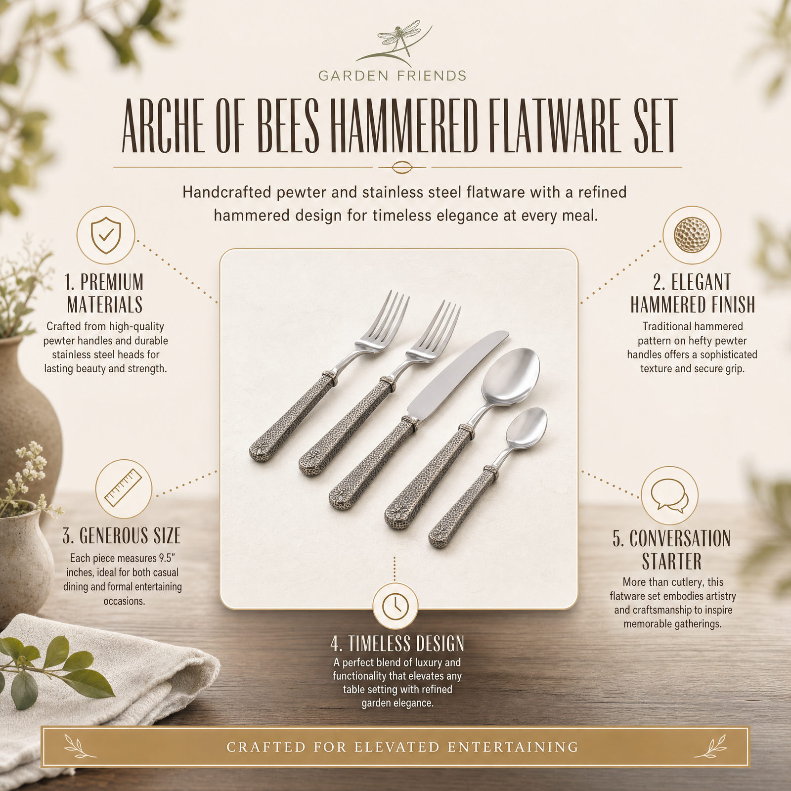 Hammered Flatware Set 9