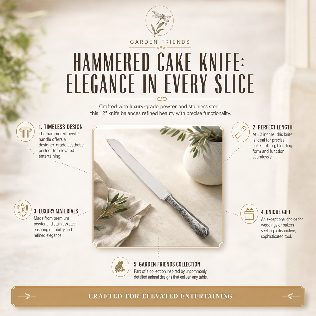 Hammered Cake Knife 4