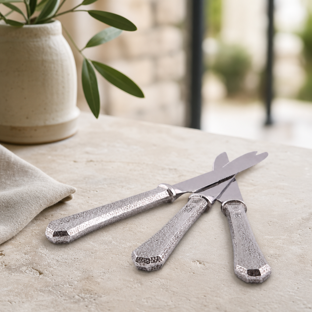 Hammered Steak Knife Set 4