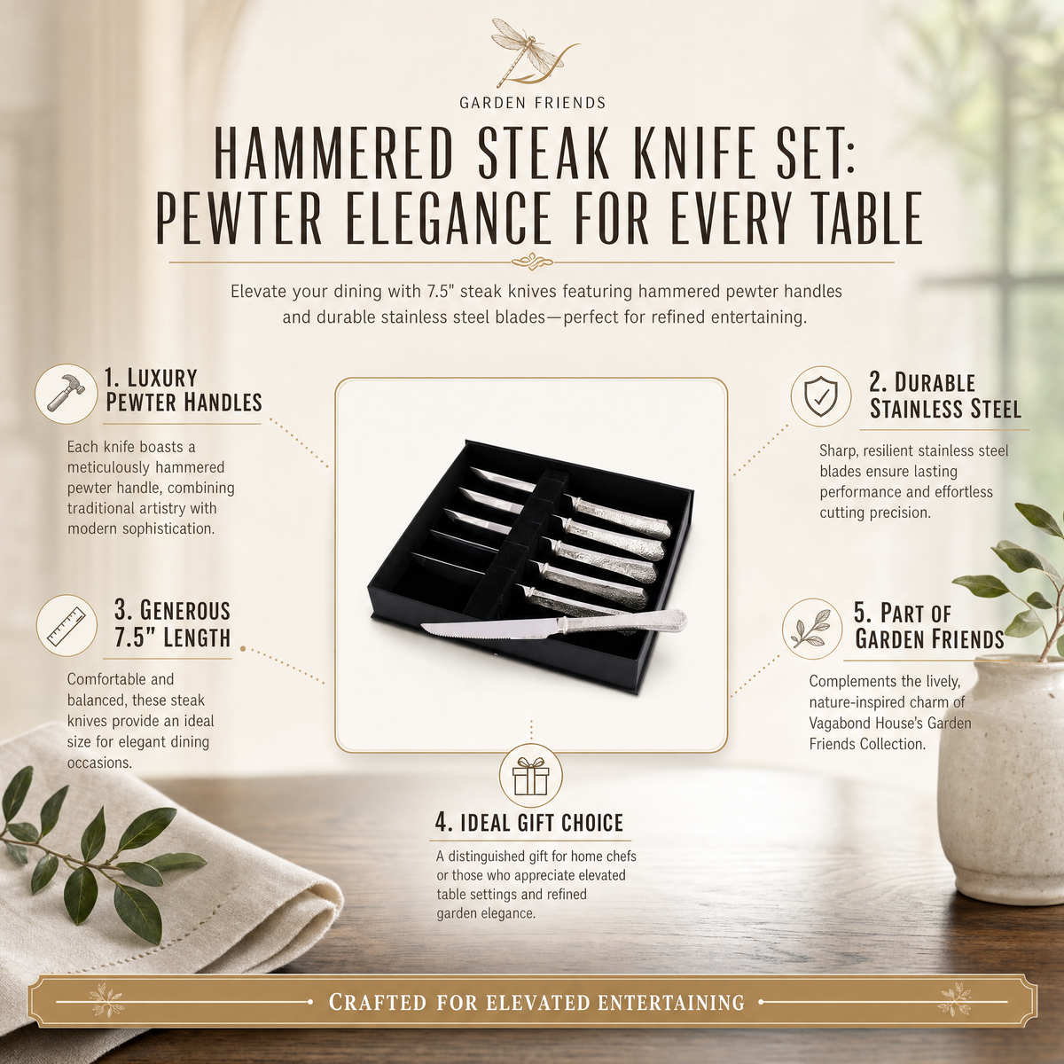 Hammered Steak Knife Set 11