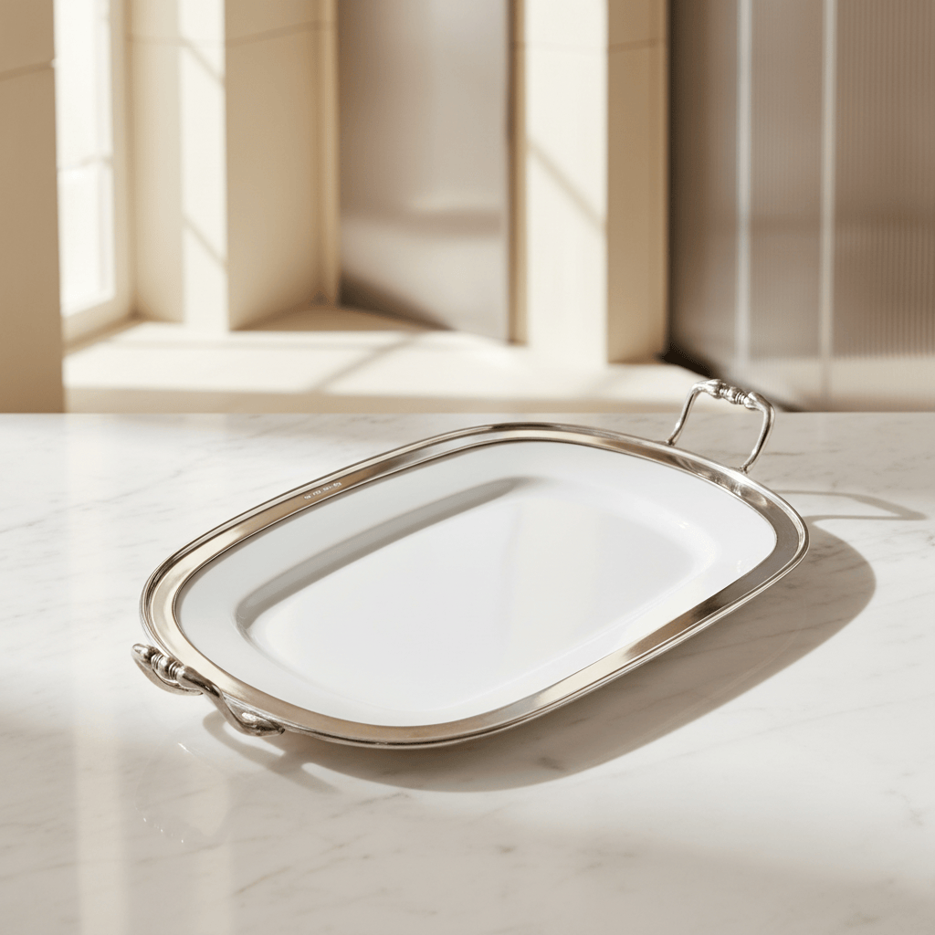 Rectangle Tray Porcelain with Handles