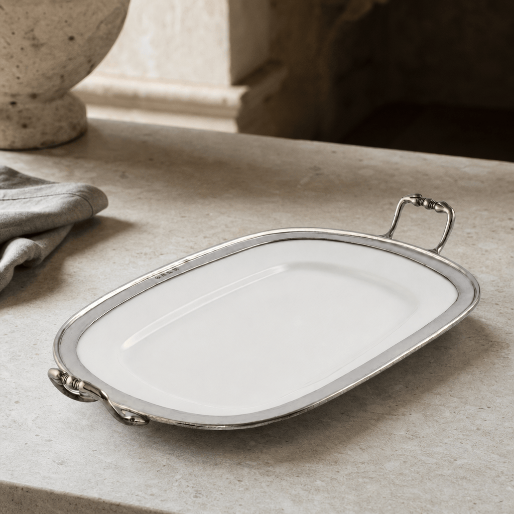 Rectangle Tray Porcelain with Handles 1