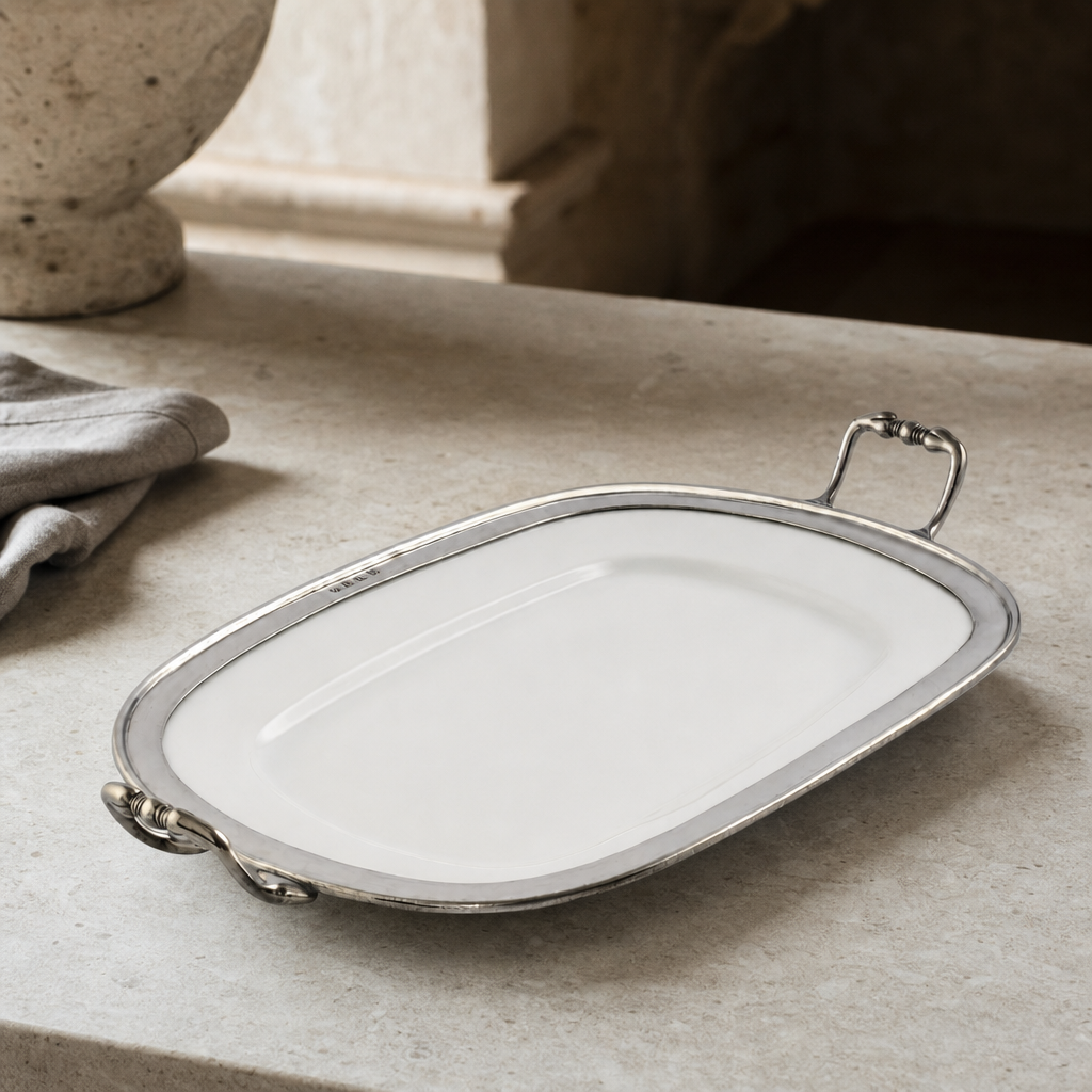 Rectangle Tray Porcelain with Handles 2