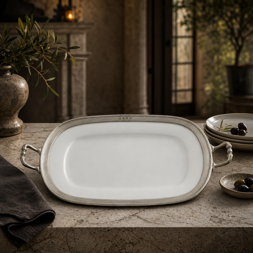 Rectangle Tray Porcelain with Handles 7