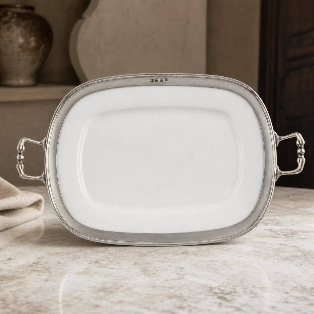Rectangle Tray Porcelain with Handles 3
