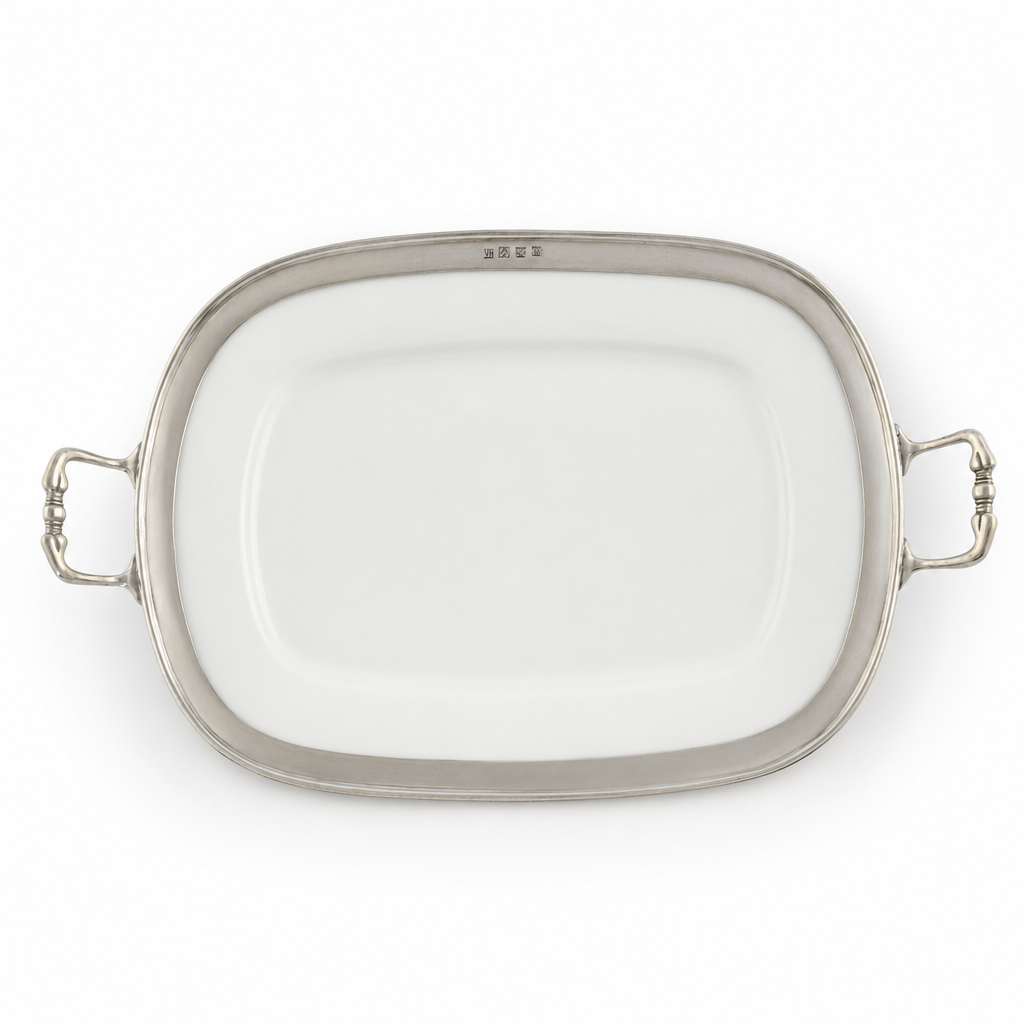 Rectangle Tray Porcelain with Handles 10