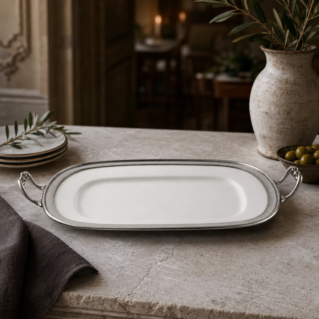 Rectangle Tray Porcelain with Handles 8