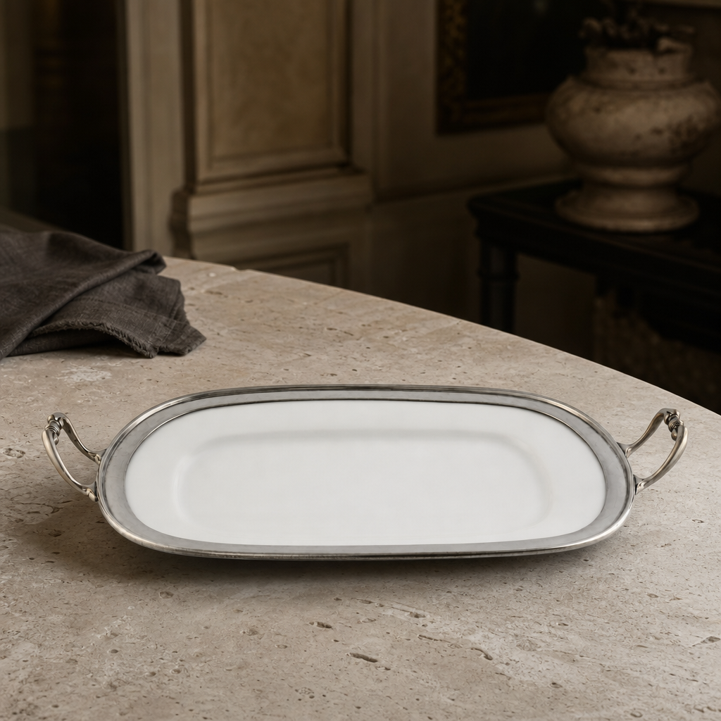 Rectangle Tray Porcelain with Handles 4