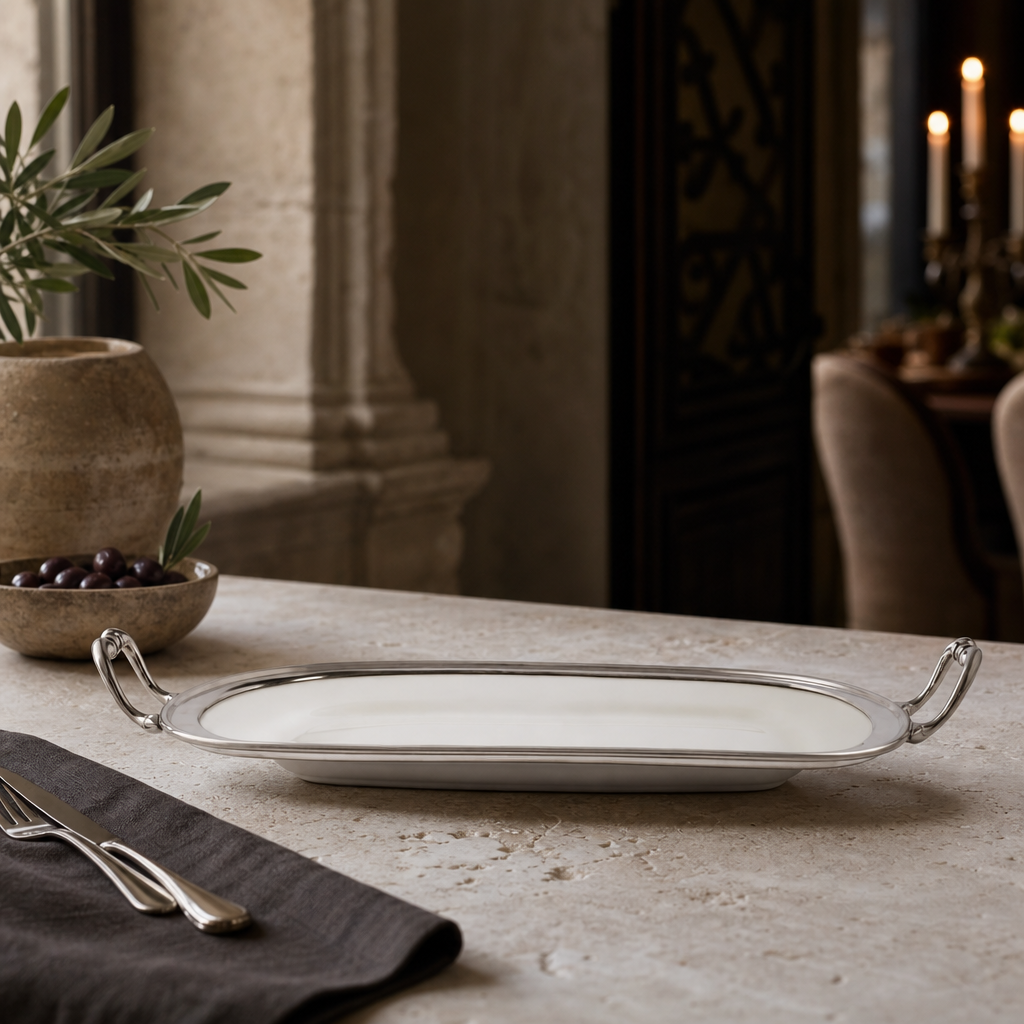 Rectangle Tray Porcelain with Handles 9