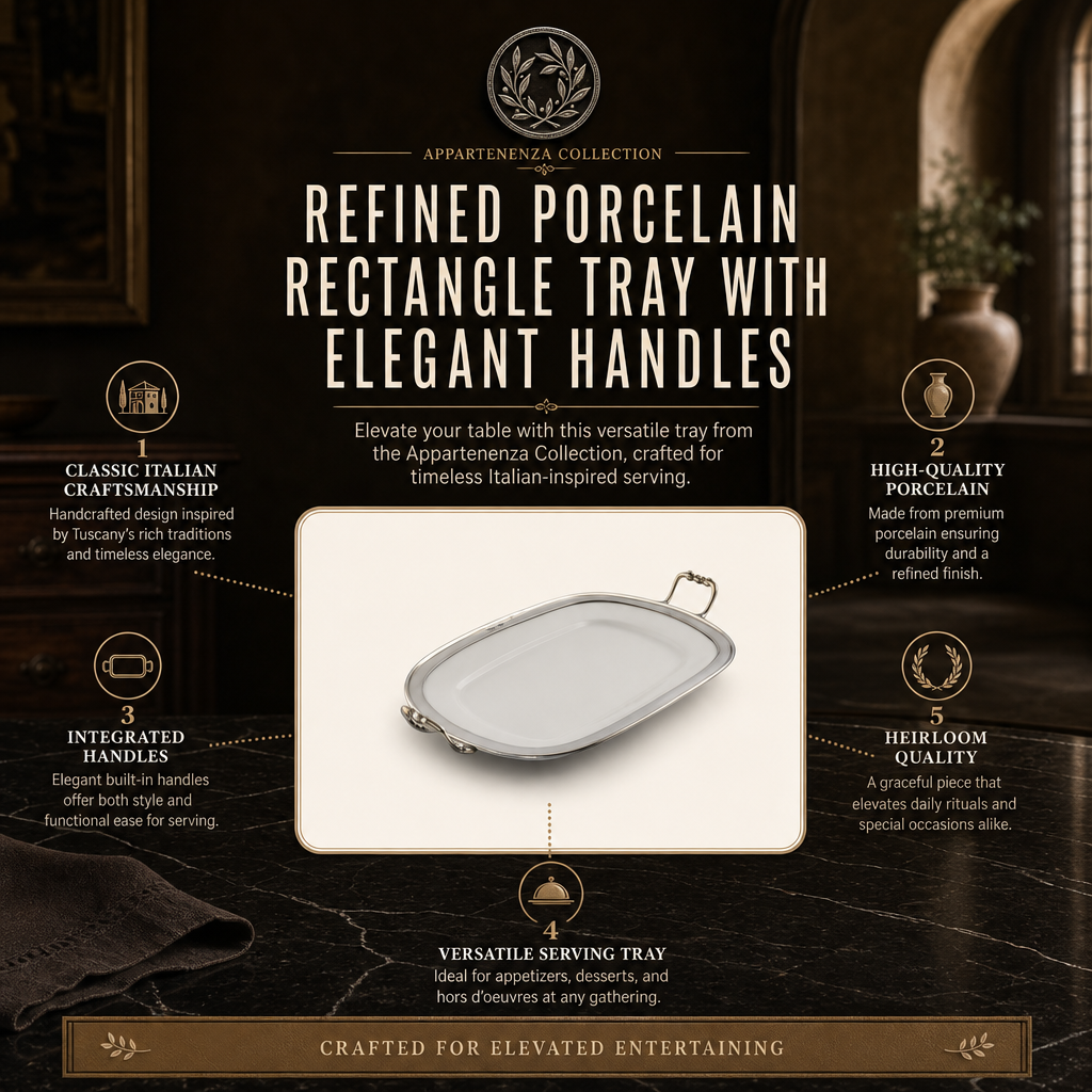 Rectangle Tray Porcelain with Handles 11