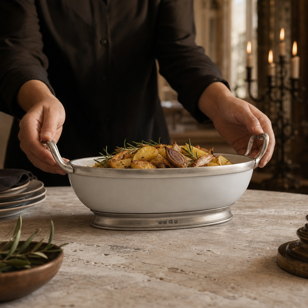 Oval Bowl Porcelain with Handles 6
