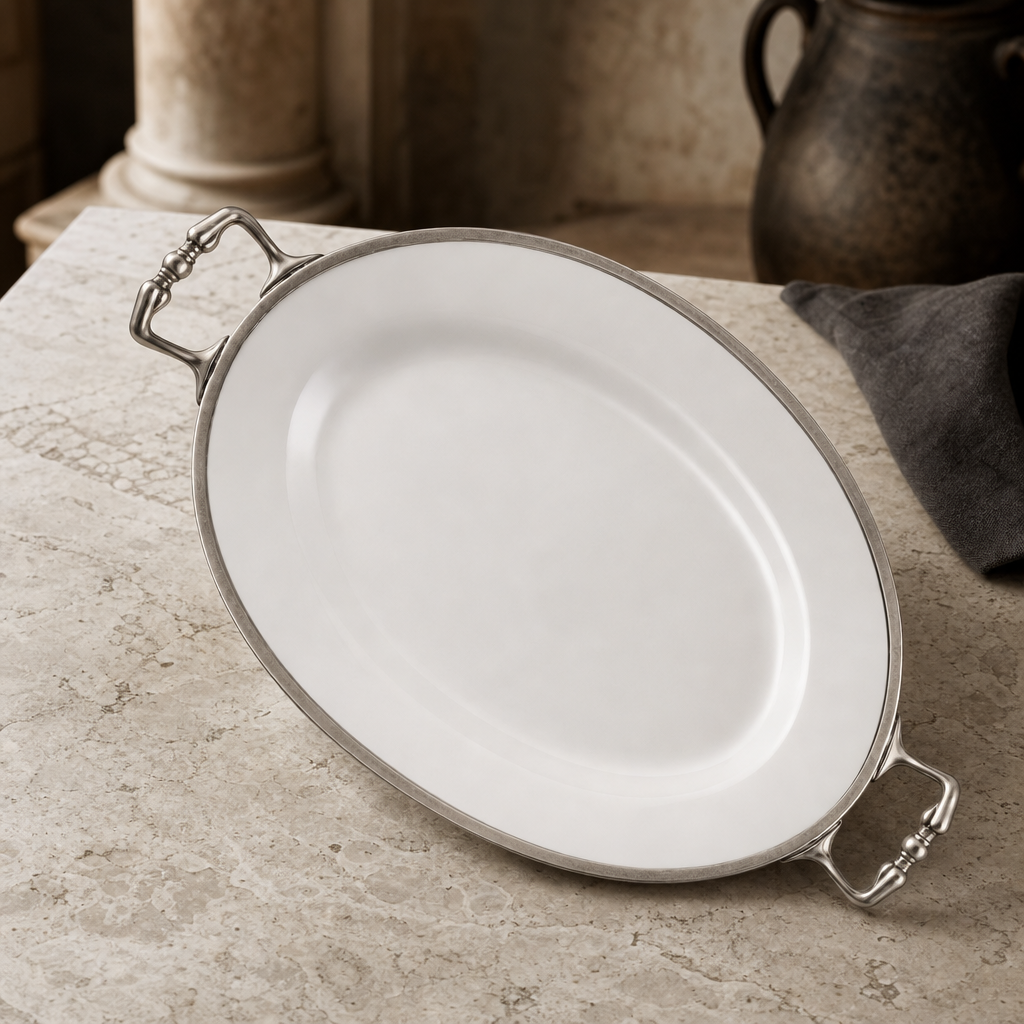 Oval Bowl Porcelain with Handles 4