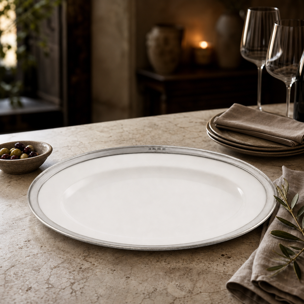 Oval Serving Platter Porcelain Large 8