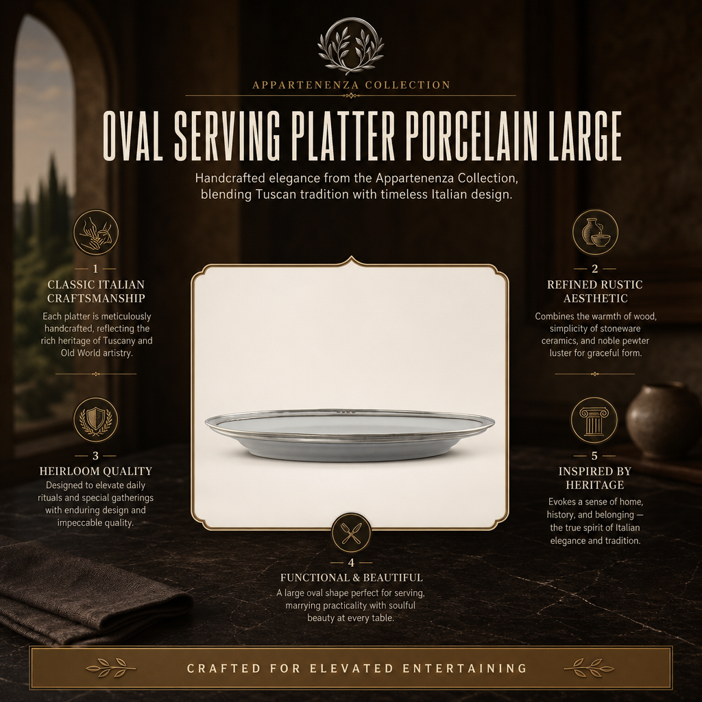 Oval Serving Platter Porcelain Large 11