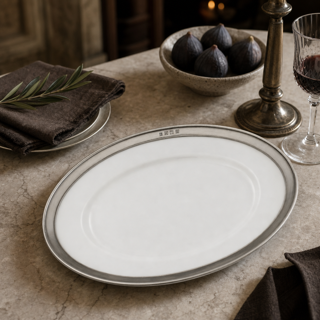 Oval Serving Platter Porcelain Med 9