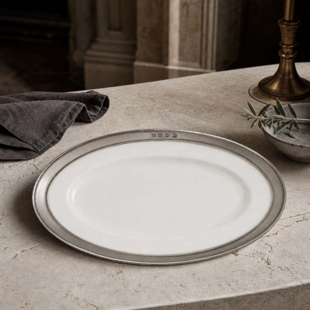 Oval Serving Platter Porcelain Small 8
