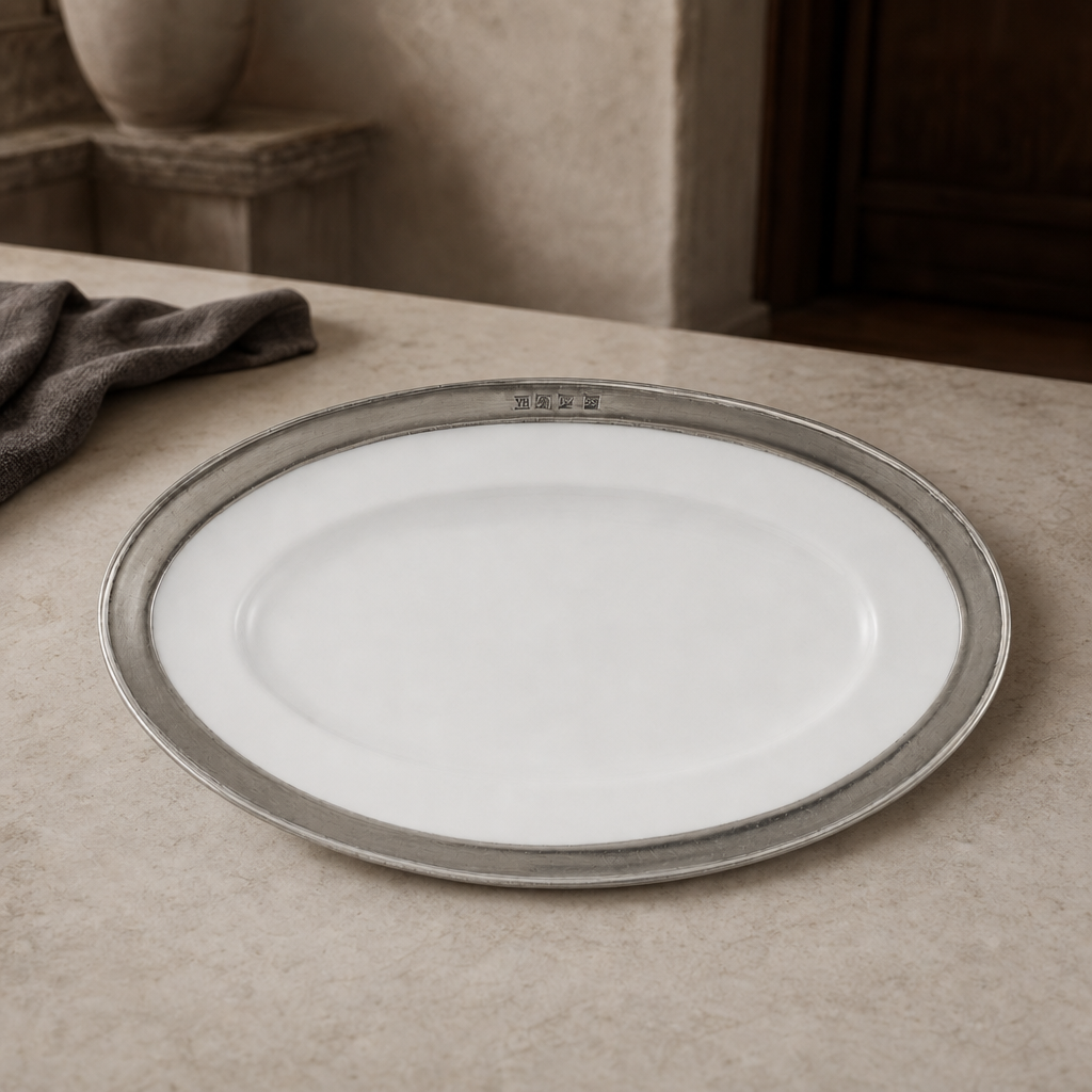 Oval Serving Platter Porcelain Small 4