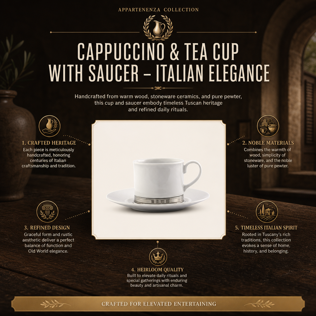 Cappuccino & Tea Cup with Saucer – Italian Elegance