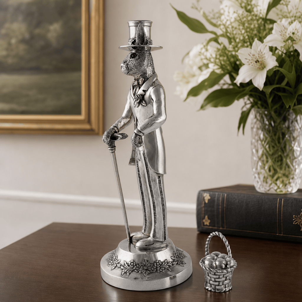 Gentleman Hare Tall Candlestick 10
