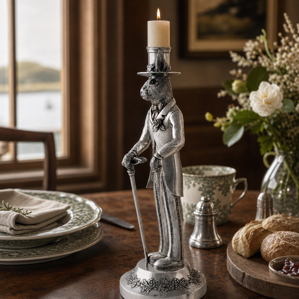Gentleman Hare Tall Candlestick 7