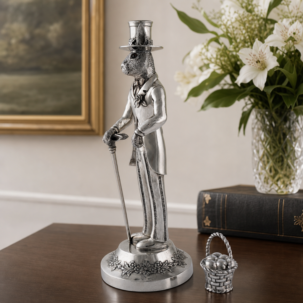 Gentleman Hare Tall Candlestick 10