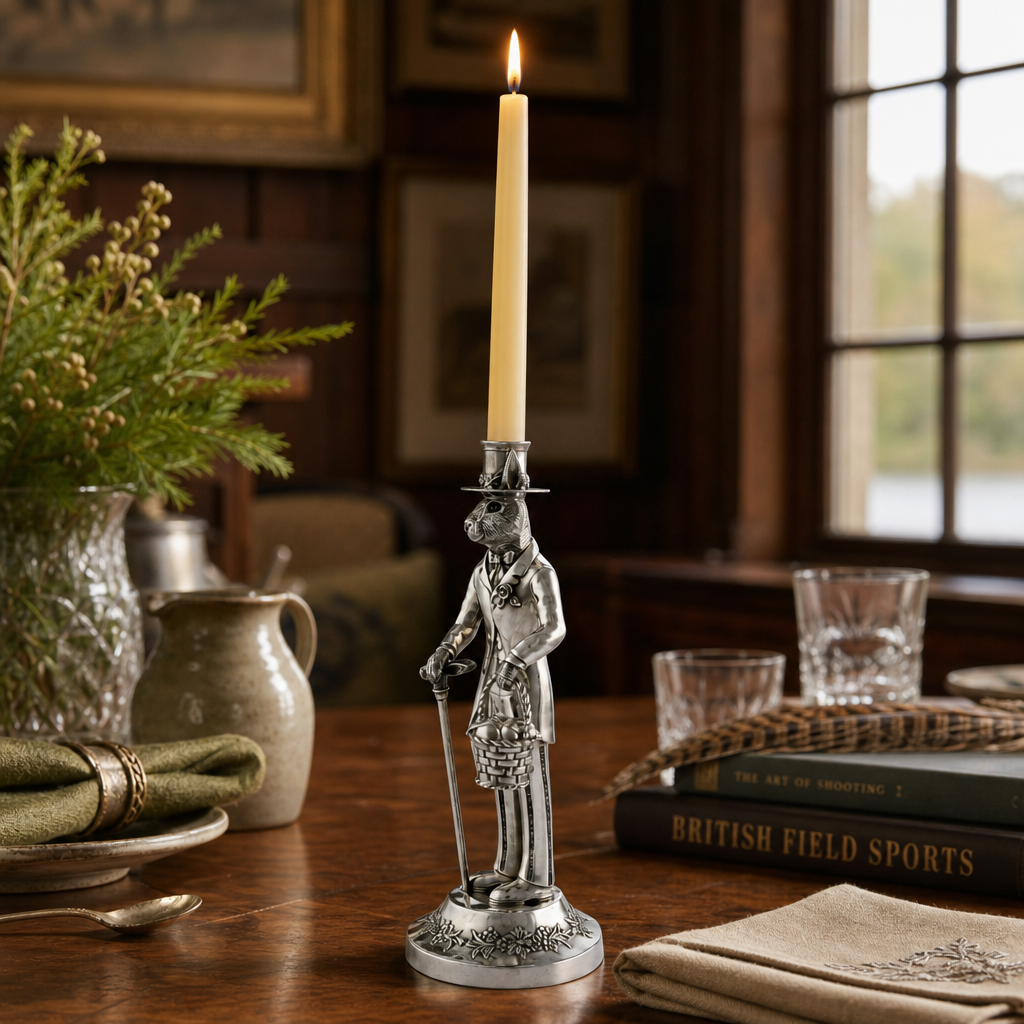 Gentleman Hare Tall Candlestick 9