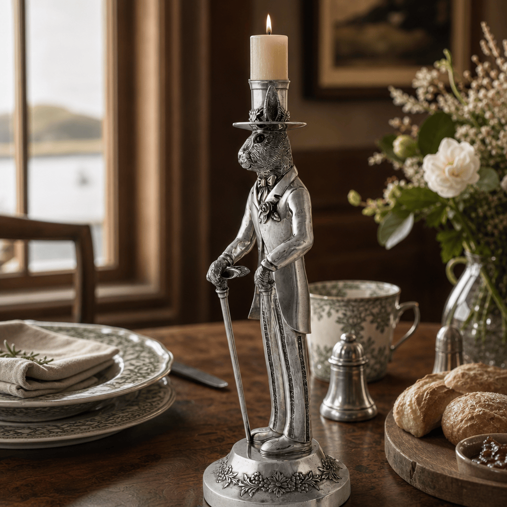 Gentleman Hare Tall Candlestick 7
