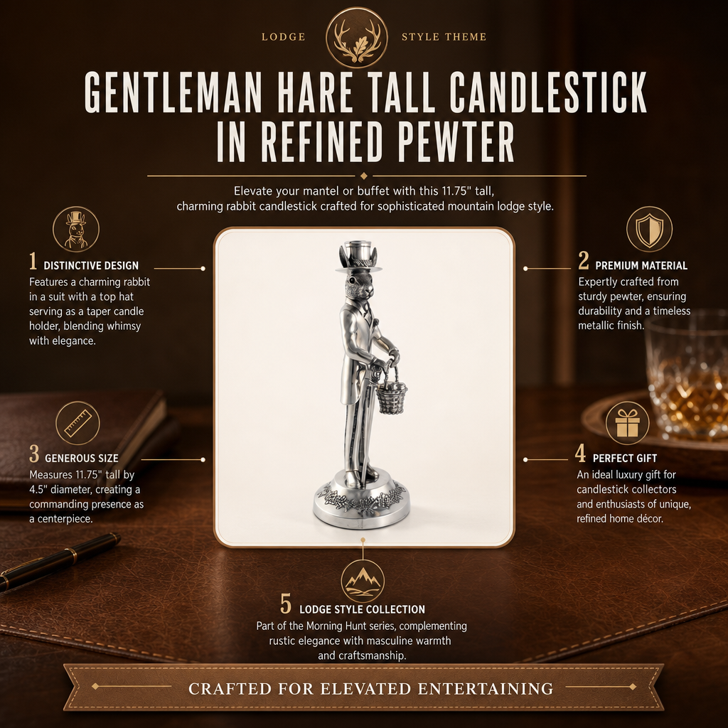 Gentleman Hare Tall Candlestick 1