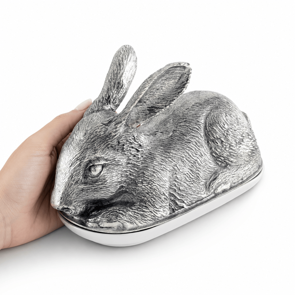Pewter Rabbit Butter Dish 10