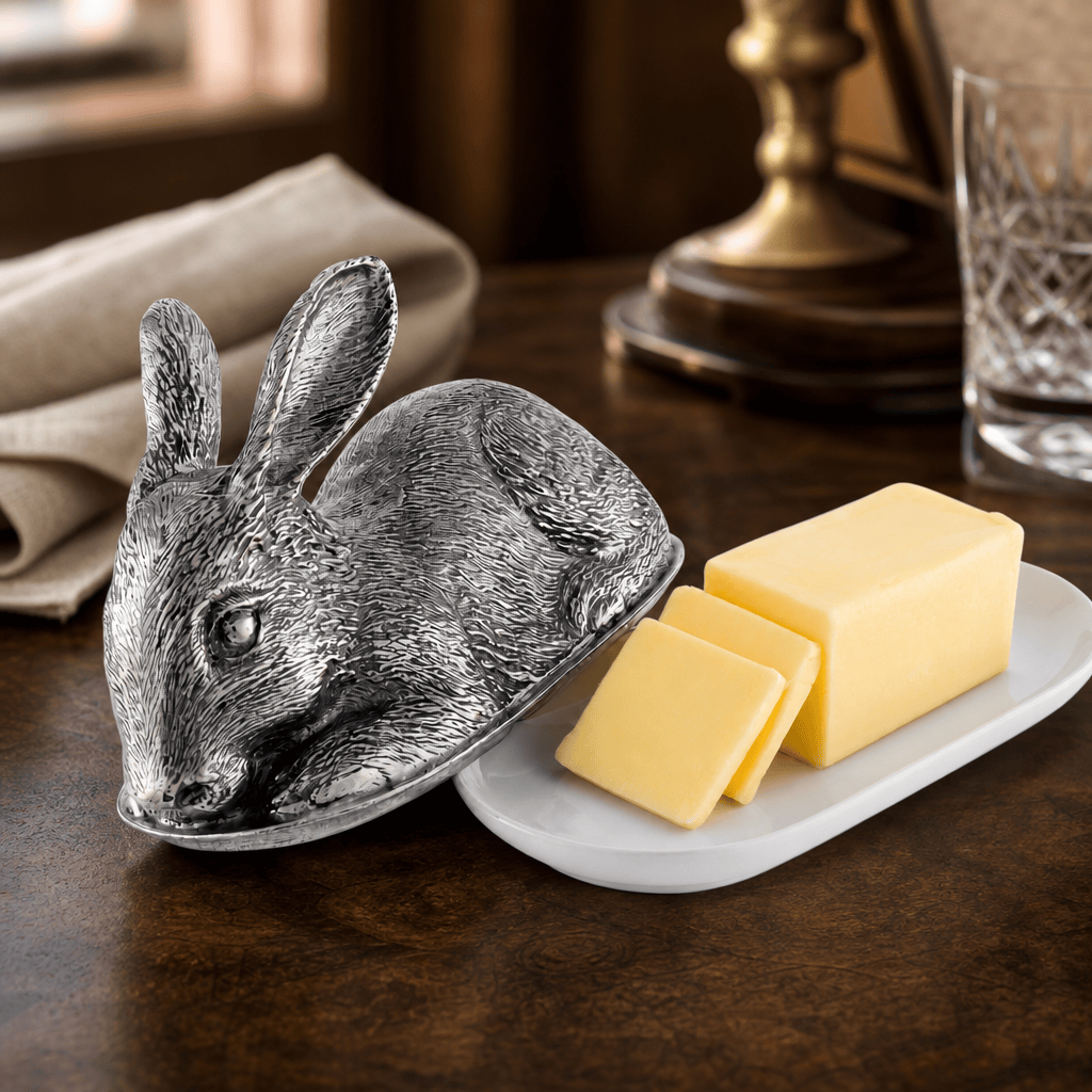 Pewter Rabbit Butter Dish 1