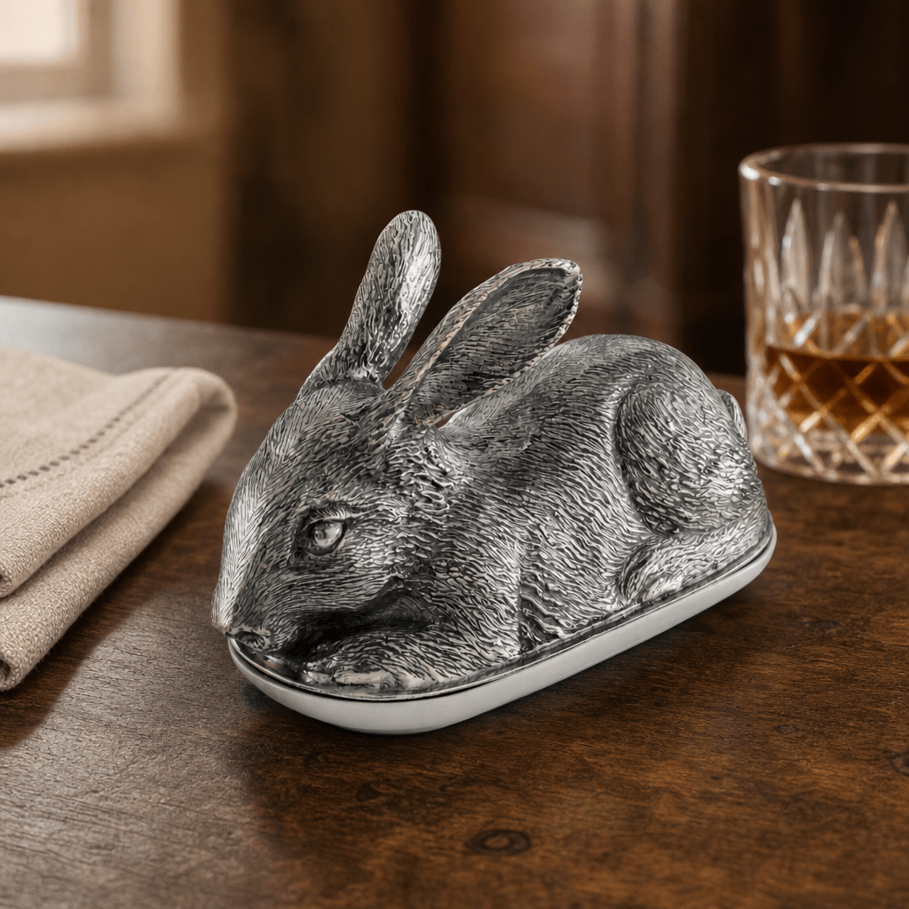 Pewter Rabbit Butter Dish 3
