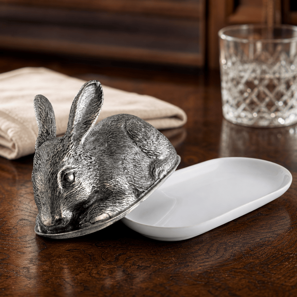 Pewter Rabbit Butter Dish 5
