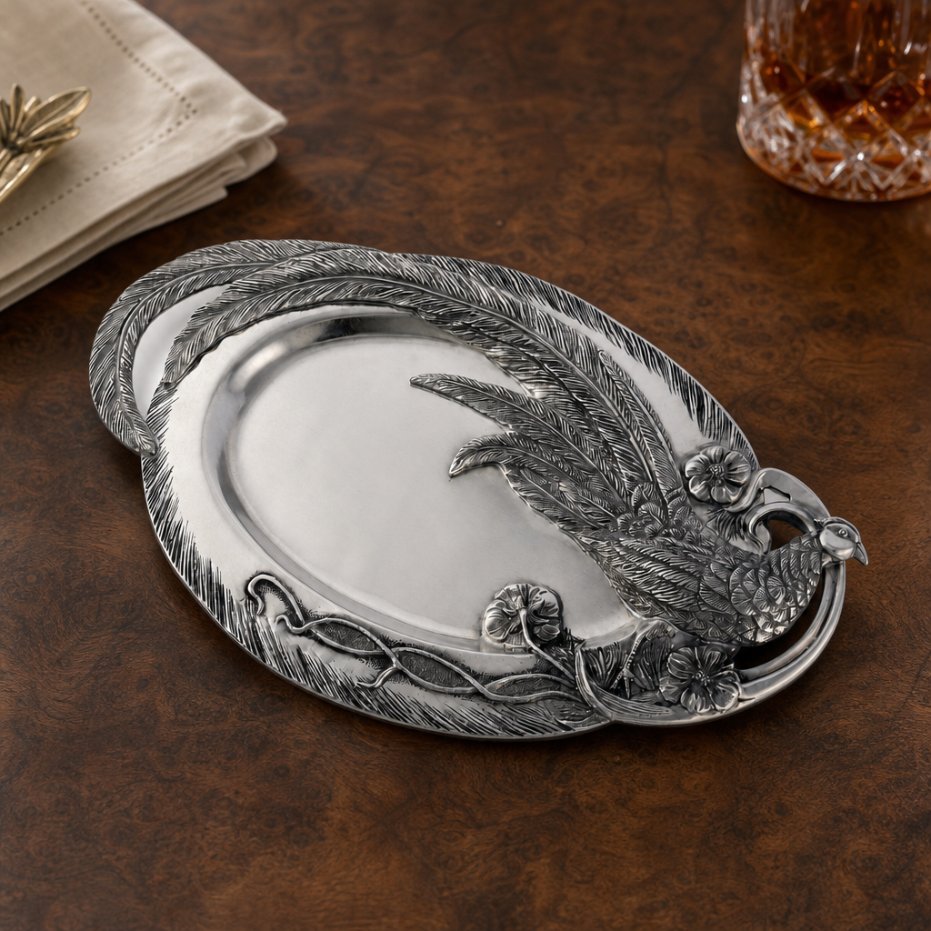 Pheasant Feather Oblong Tray 3