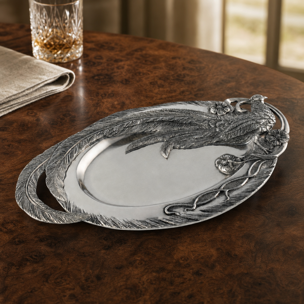 Pheasant Feather Oblong Tray 4