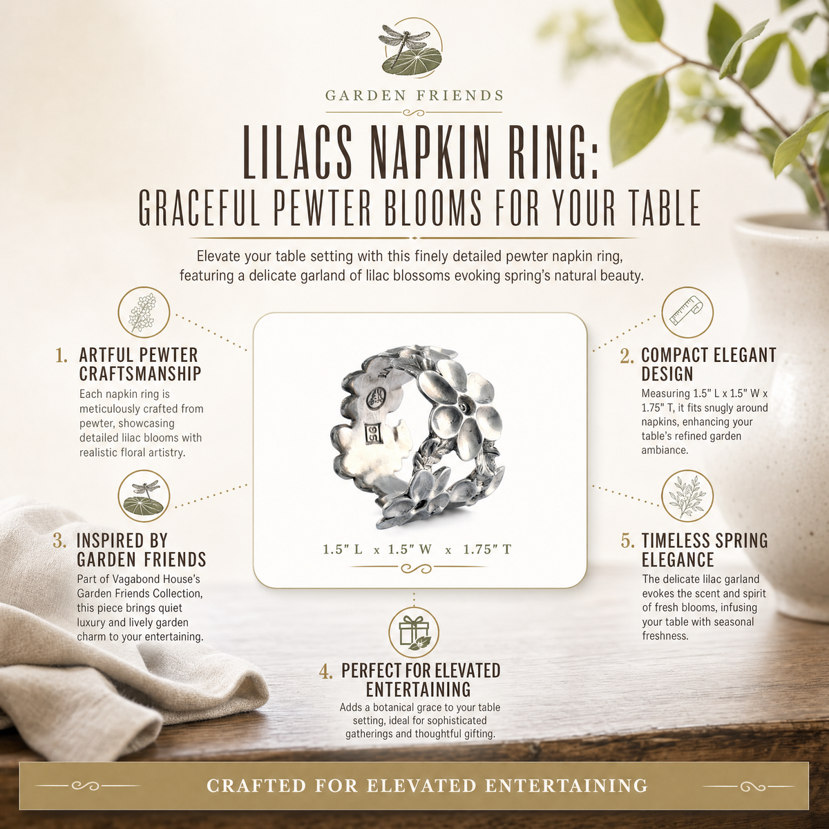 Lilacs Napkin Ring 11