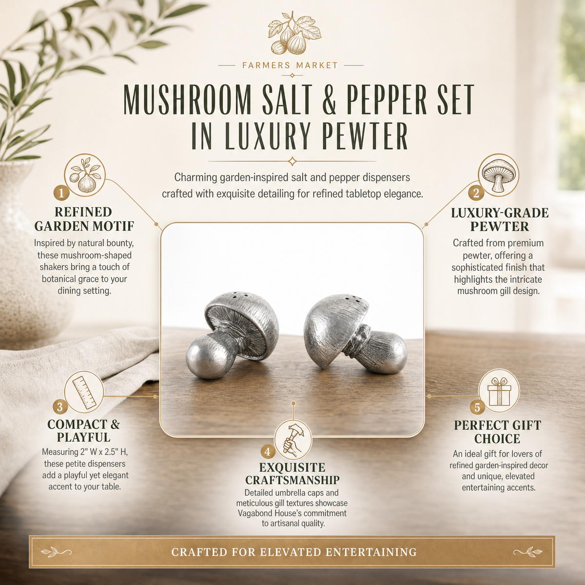 Mushroom Salt & Pepper Set 8