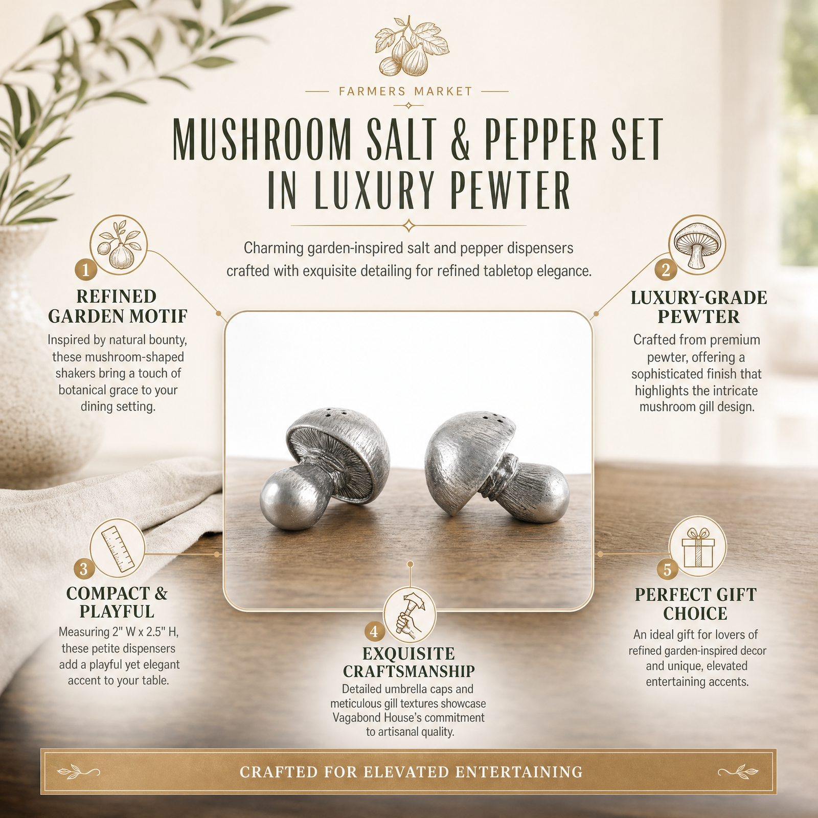 Mushroom Salt & Pepper Set 8